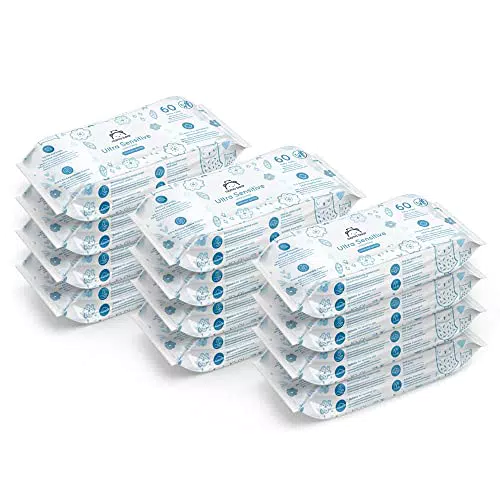 Mama Bear Toallitas Húmedas Ultra Sensibles para Bebé, Sin Fragancia, Biodegradables