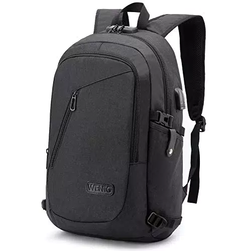 Mochila antirrobo para laptop con carga USB, resistente al agua, 15.6"