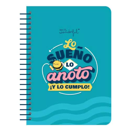 Mr. Wonderful Libreta A4 Lo sueño, lo anoto y lo cumplo - Tapa dura y espiral