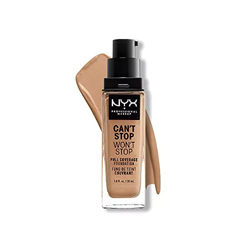 NYX Professional Makeup Base de Maquillaje Can't Stop Won't Stop - Cobertura Completa, Waterproof, Vegana