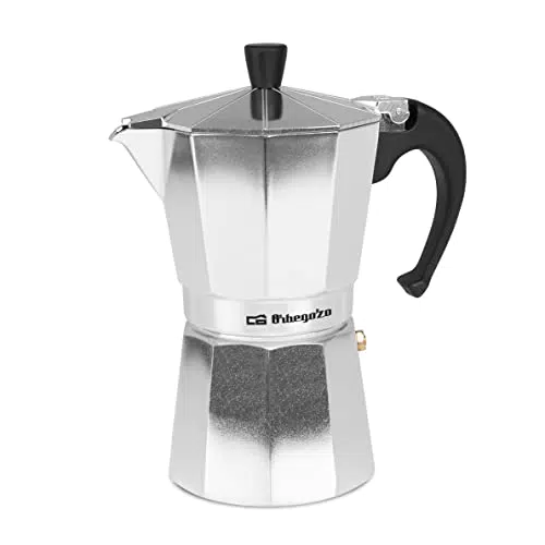 Orbegozo KF 600 - Cafetera italiana de aluminio con mango ergonómico y filtro desmontable