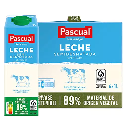 Pascual Leche Semidesnatada Bienestar Animal - Pack 6 unidades