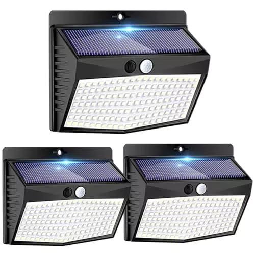 Peasur Focos Solares Exteriores con Sensor de Movimiento IP65 para Jardín y Patio