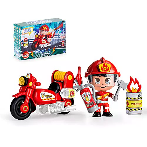 Famosa Pinypon Action - Moto de Bombero para niños de 4 a 8 años