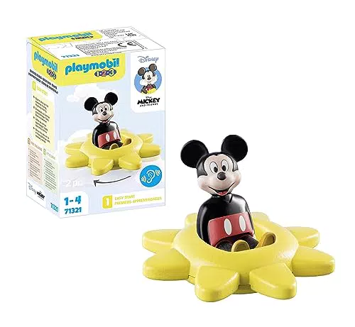 PLAYMOBIL 1,2,3 Disney Mickey Sol Giratorio - Juguete para niños a partir de 12 meses