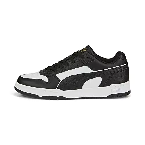 Zapatillas PUMA Unisex Rbd Game Low - Blanco y Negro con Detalles en Oro