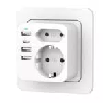 Regletas Enchufes con USB para Oficina y Dormitorio - Compatible con Teléfono