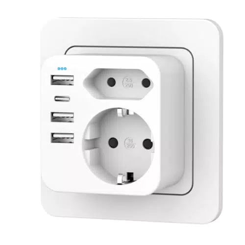 Regletas Enchufes con USB para Oficina y Dormitorio - Compatible con Teléfono