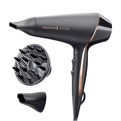 Remington Secador de Pelo Profesional AC9140B - 2400 W, Iónico, OPTIHeat, Motor AC