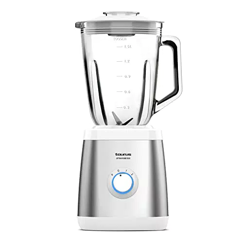 Taurus Optima Pure 1500 - Batidora de vaso 1500W con jarra de cristal y turbo