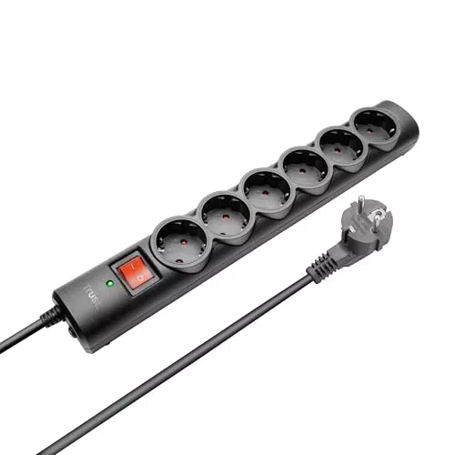 Trust Regleta de 6 Tomas con Protección de Sobretensiones y Cable de 1.8 Metros