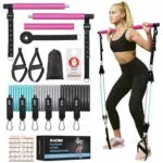 Zacro Kit de Barra de Pilates con Bandas de Resistencia Ajustables para Fitness