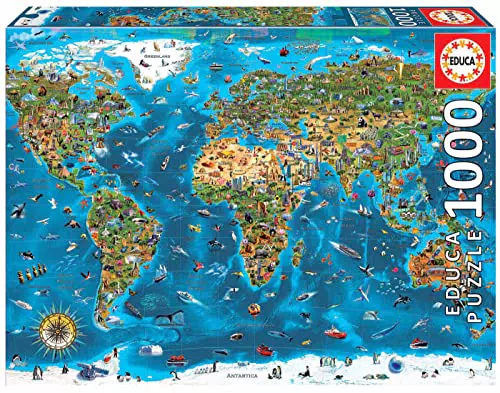 Educa Puzzle Maravillas del Mundo con Pegamento Fix Puzzle - A partir de 14 años