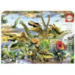 Educa Puzzle de Dinosaurios para Adultos con Pegamento Fix Puzzle (Modelo 17961)