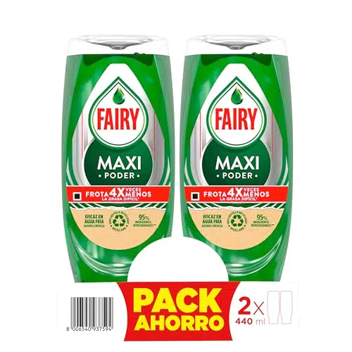 Fairy Líquido Lavavajillas Maxi Poder - Limpieza Fácil y Eficaz en Ollas y Sartenes
