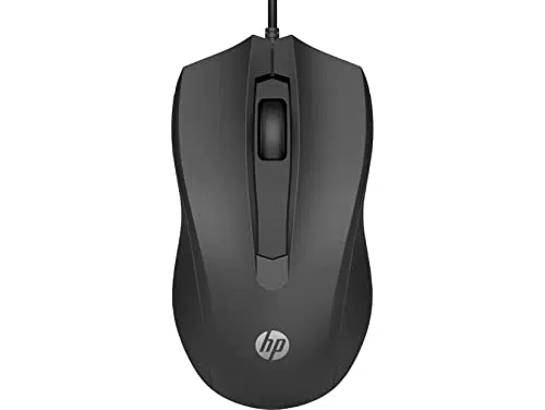 HP 100 - Ratón con Cable USB, 1600 PPP, Compatible con Windows y MacOS