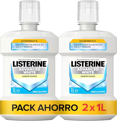 Listerine Enjuague Bucal, Blanqueador Avanzado, sin alcohol
