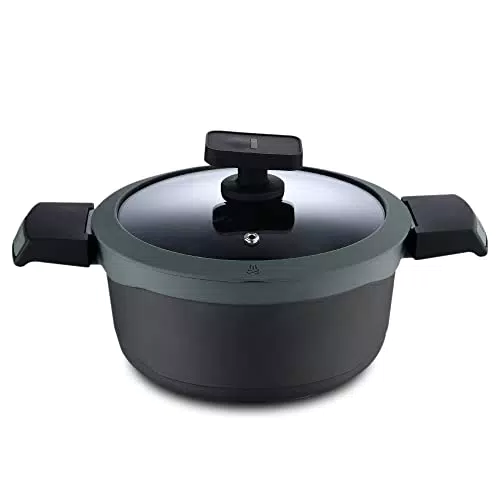 MasterPRO Gastro Reeco Cacerola de Aluminio Fundido Reciclado con Tapa y Antiadherente