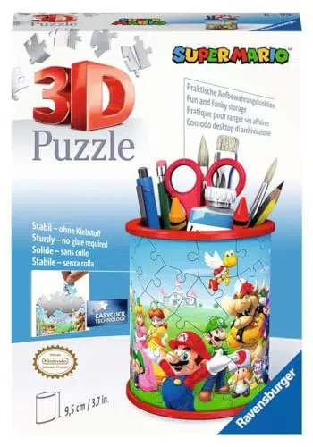 Ravensburger Puzzle 3D Super Mario - Portalápices y Organizador para Niños y Adultos