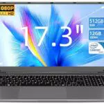 SGIN Ordenador Portátil 17,3 Celeron N5095A, 12GB RAM, 512GB SSD, FHD 1080p