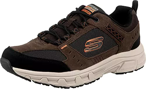 Skechers Oak Canyon, Zapatillas Hombre, Chocolate Leather Pu Mesh Black Trim