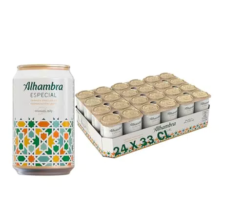 Alhambra Lager Singular Cerveza Refrescante Dorada, Pack 24 Botellines x 25 cl