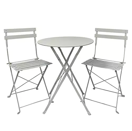 ASTAN HOGAR Conjunto de Mesa y Sillas Plegables para Balcón y Terraza AH-GR10010BL
