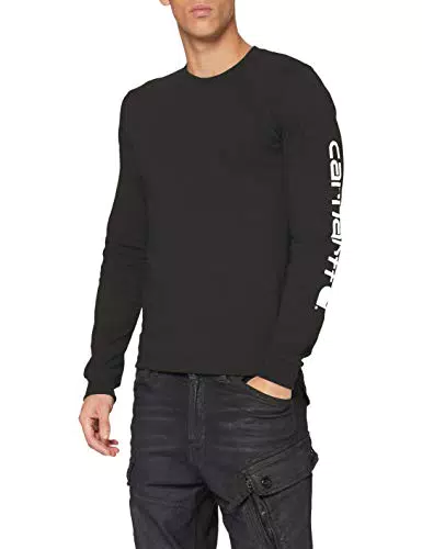 Carhartt Camiseta Gráfica de Manga Larga para Hombre, Tejido Grueso y Ajuste Holgado