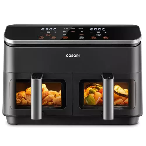 COSORI Freidora de Aire Dual Blaze TwinFry 10L, 6 en 1, 2800W, 70+ Recetas