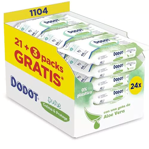 Dodot Toallitas Pure Cuida & Protege Para Bebé 18 Paquetes De 44 Unidades = 792 Toallitas
