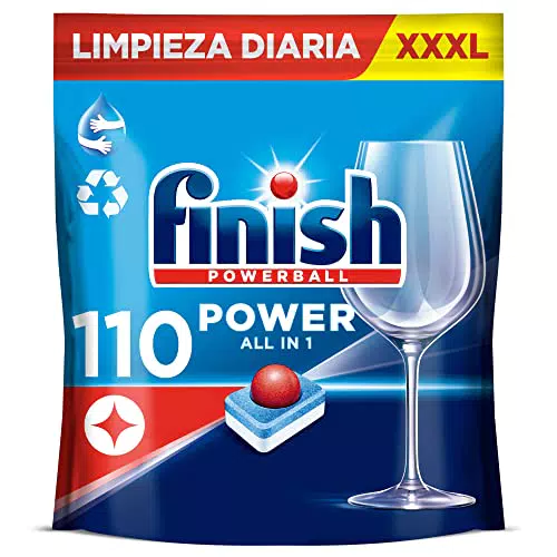 Finish Powerball Quantum Infinity Shine, pastillas para el lavavajillas con protección del cristal