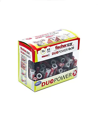 fischer DUOPOWER 10 x 50 S, tacos y tornillos para pared universales de seguridad