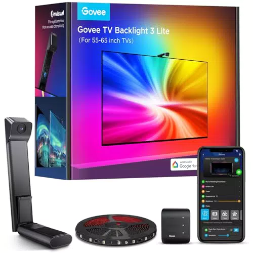 Govee Luces LED TV Retroiluminación WiFi RGBICW con Cámara y Control por Voz