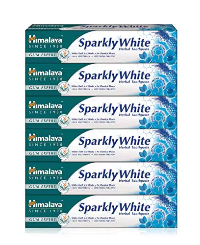 Himalaya Herbals Pasta Dental Vegetariana Sparkly White para Blanquear Dientes