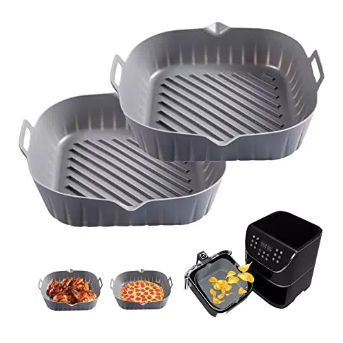 Hossar Molde de Silicona para Freidora de Aire y Horno - Bandejas Cuadradas