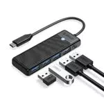 ORICO Hub USB 4 en 1 Adaptador USB C para PS5, Xbox y PC