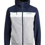 Jack & Jones Jjerush Blocking Hood Bomber Chaqueta, Azul
