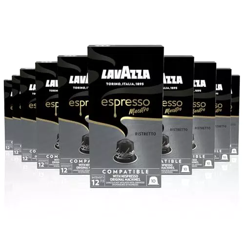Lavazza Espresso Maestro Ristretto Cápsulas Compatibles Nespresso, Intensidad 12