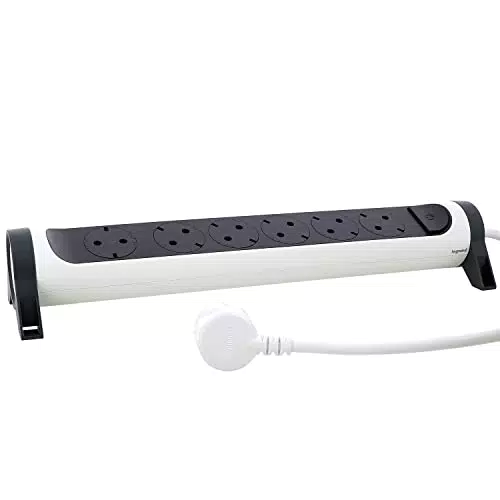 Legrand 694533 - Regleta de enchufes con protección de sobretensiones e interruptor