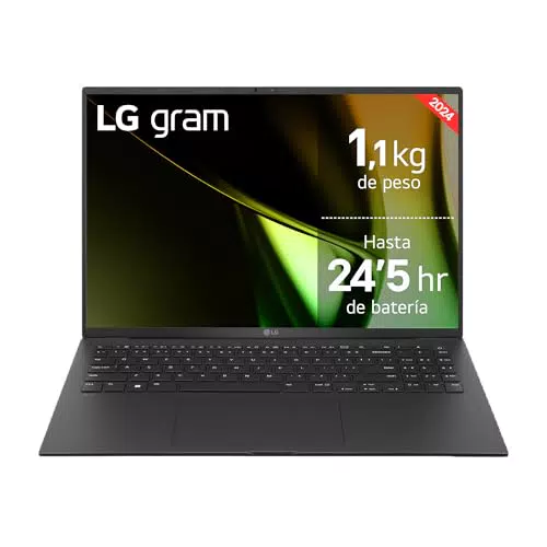 LG Gram 16Z90S - Portátil Ultraligero 16" 2560x1600, Intel Core Ultra, 16GB RAM, 512GB SSD