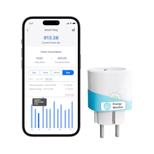 Meross Enchufe Inteligente 16A con Control Remoto y Compatibilidad con Alexa y Google Home