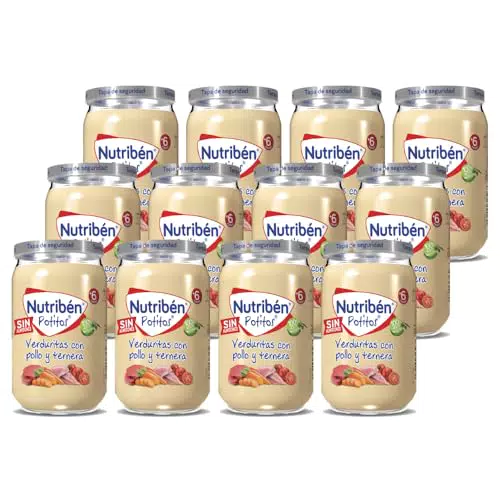 Nutribén Potitos Tarrito de Verduras con Pollo y Ternera para Bebés 6+ Meses