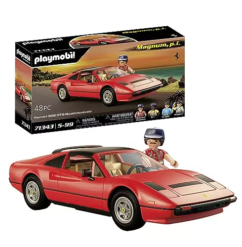 PLAYMOBIL Magnum P.I. Ferrari 308 GTS - Juguete de colección para niños a partir de 5 años