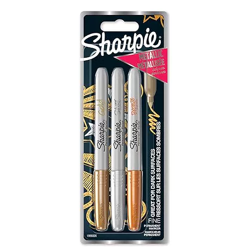 Sharpie Rotuladores Metálicos Permanentes Punta Fina - Paquete de Marcadores