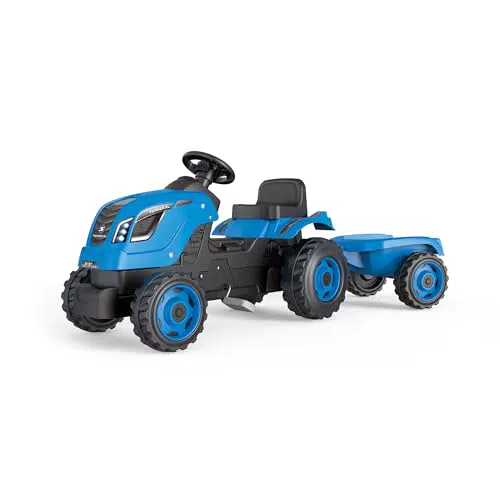 Smoby Tractor Infantil con Pedales Farmer XL, Remolque y Asiento Ajustable