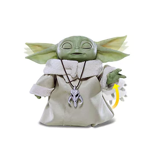Star Wars Galactic Snackin’ Grogu - Juguete animatrónico de 23 cm de Alto con más de 40 Combinaciones de Sonidos y Movimientos - Accesorios interactivos