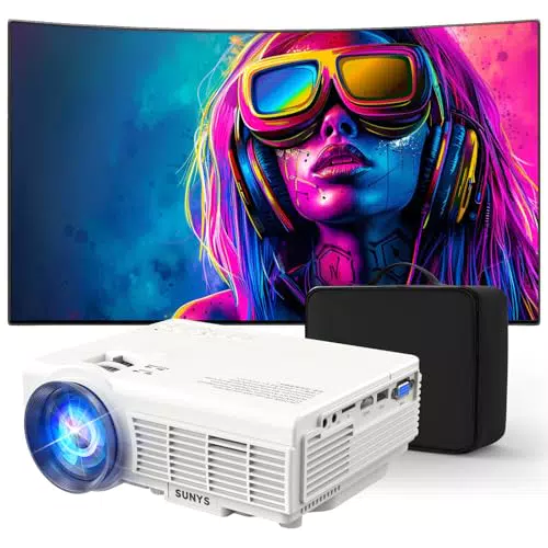 Sunys Proyector Bluetooth Mini 1080P HD Portátil, Compatible con Tablet y PS4