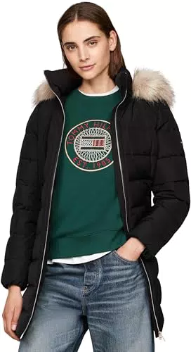 Tommy Hilfiger Abrigo de Plumas Mujer Heritage Down Tyra Coat con Bolsillos