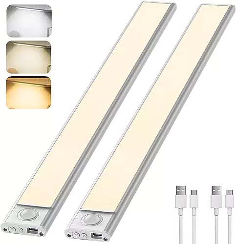 BOOTEEK Luz LED con Sensor de Movimiento, Recargable y Regulable para Cocina y Armarios