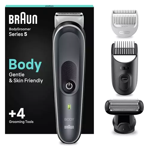 Braun Recortadora Corporal 5 BG5350, Afeitadora Corporal Masculina Con Tecnología SkinShield